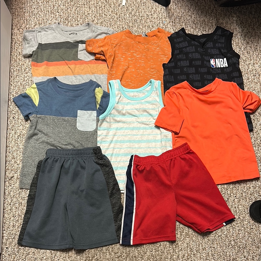 Orange and Gray Short Sleeve Tees Matching Set